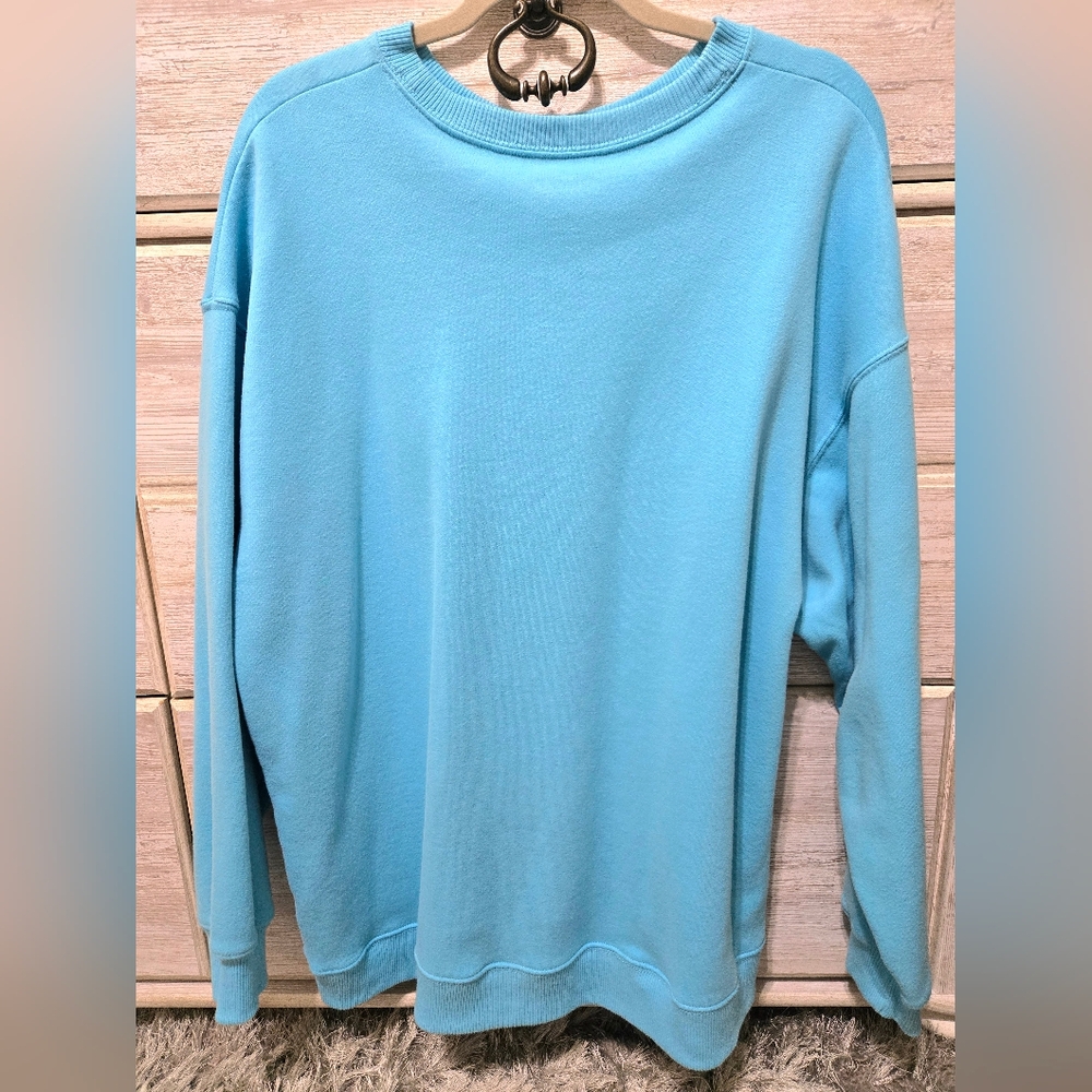 Turquoise Hollister Crew Neck Pullover Women’s XL Spring Pullover Oversized Tops - Picture 4 of 6